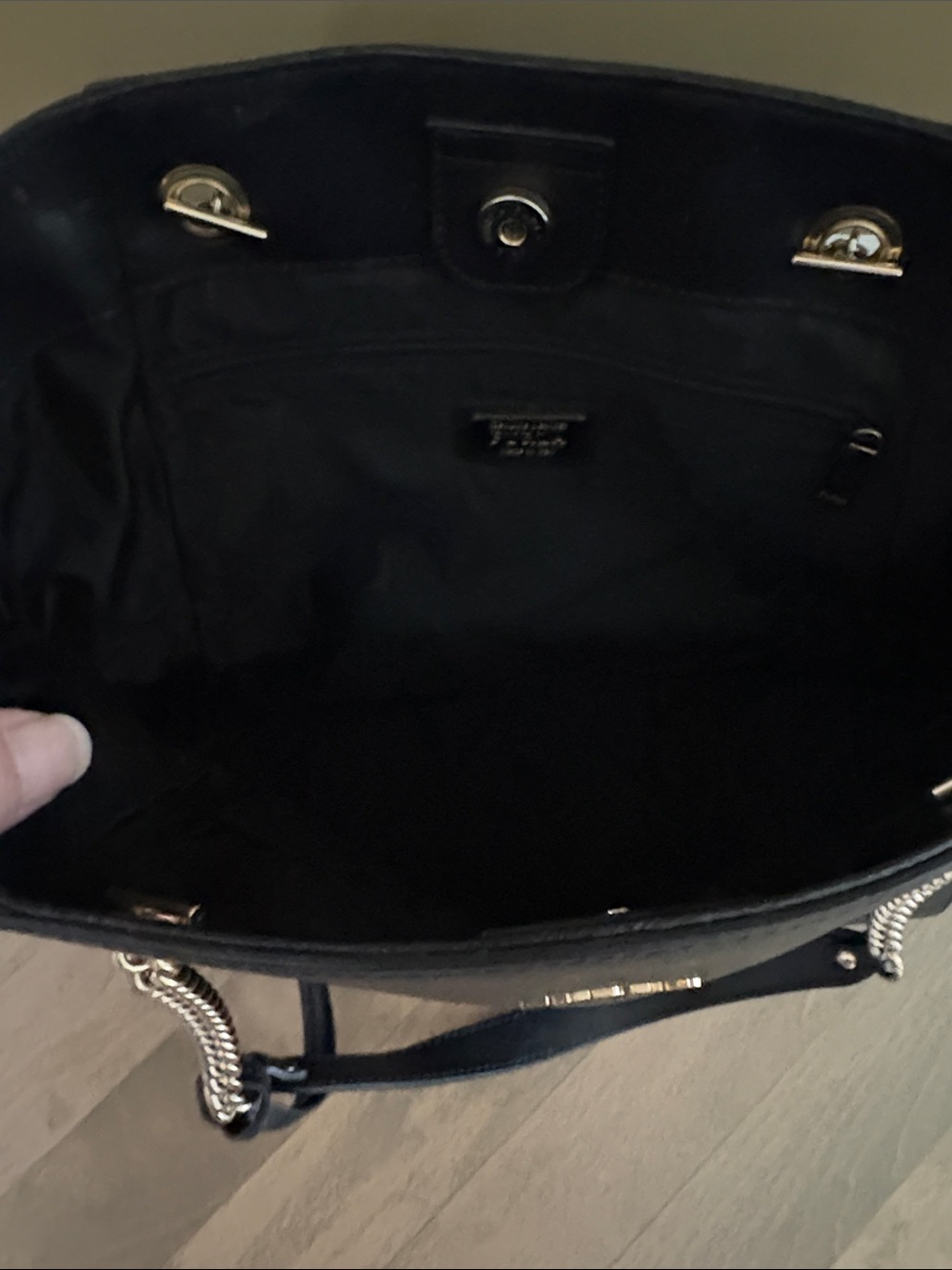 FURLA Julia Tulip Black Saffiano Leather Tote - Picture 4 of 5
